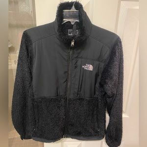 The North Face furry black jacket